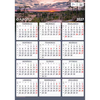 Maxi 2027 seinäkalenteri, suuri vuositaulukko seinälle