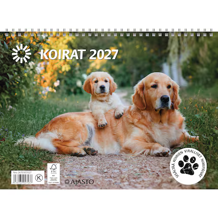 Koirakalenteri 2027 seinälle, koirien nimipäivät