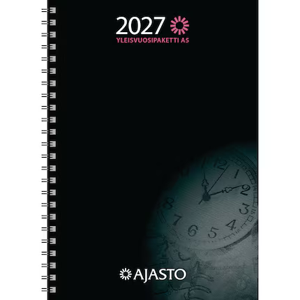 Yleisvuosipaketti 2027 A5 kansiin, kuukausi- ja viikkosuunnittelu