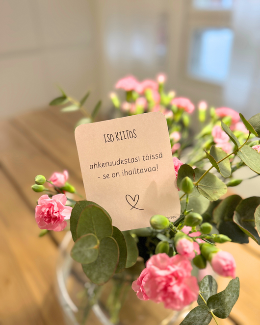 Kiitokset työkavereille (sopii toimintakauden loppuun)