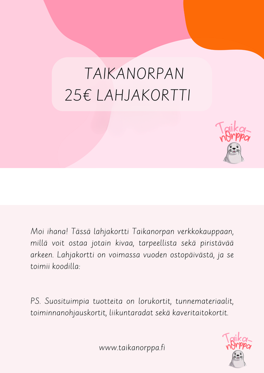 25€ lahjakortti päiväkodin henkilöstölle tai perhepäivähoitajalle