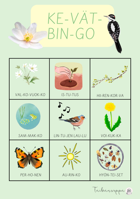 Ilmainen kevätbingo varhaiskasvatukseen tai perheille kotiin!