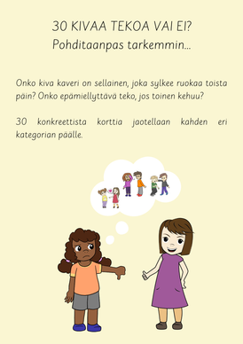 30 kivaa kaveritekoa vai ei -kaveritaitomateriaali