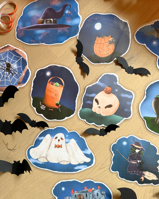 Halloween (31.10.) -lorukortit varhaiskasvatukseen ja alkuopetukseen