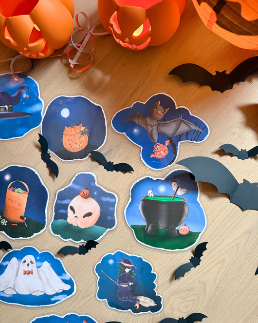 Halloween (31.10.) -lorukortit varhaiskasvatukseen ja alkuopetukseen