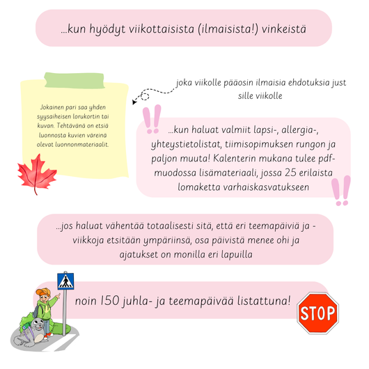 Varhaiskasvattajan kalenteri A4-koossa 2025-2026