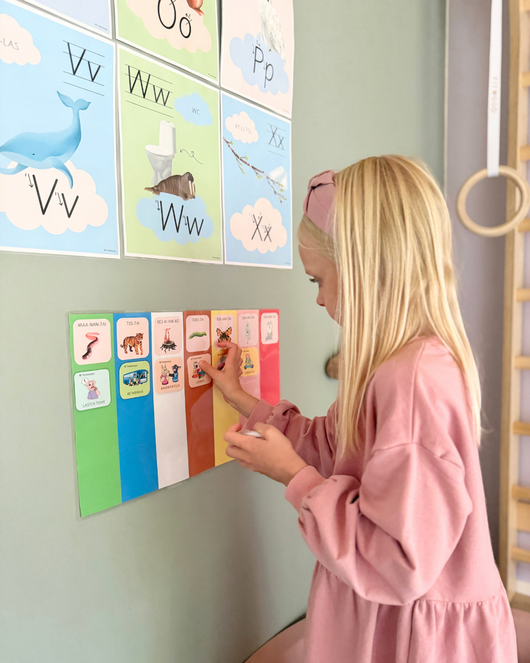 Päiväjärjestyskortit viikkokalenteriin 