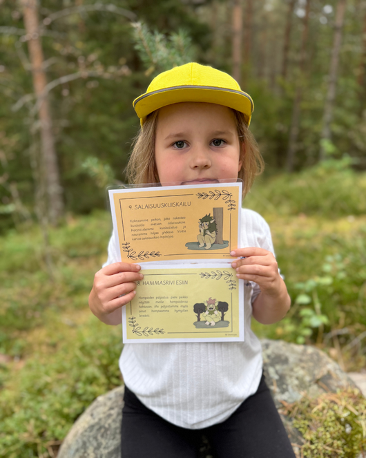 Peikkometsän tarinallinen suujumppa + suujumppakortit