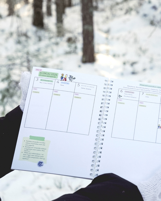 Ennakkomyynti: Varhaiskasvattajan kalenteri A5-koossa 2026-2027