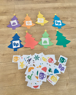 Jouluinen värilajittelu 