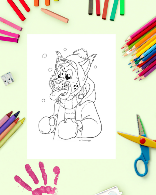 Talviset värityskuvat