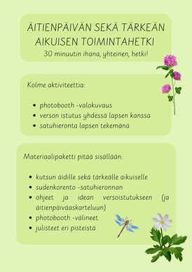 Äitienpäivähetkeen (äitienpäivää vietetään 10.5.2026)