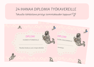 Diplomit työkavereille - ilahduta toimintakauden lopussa