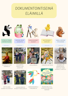 Dokumentointiseinä eläimillä (oppimisen alueineen)