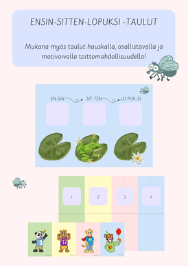 Ensin-sitten-lopuksi -taulut (3 erilaista!)