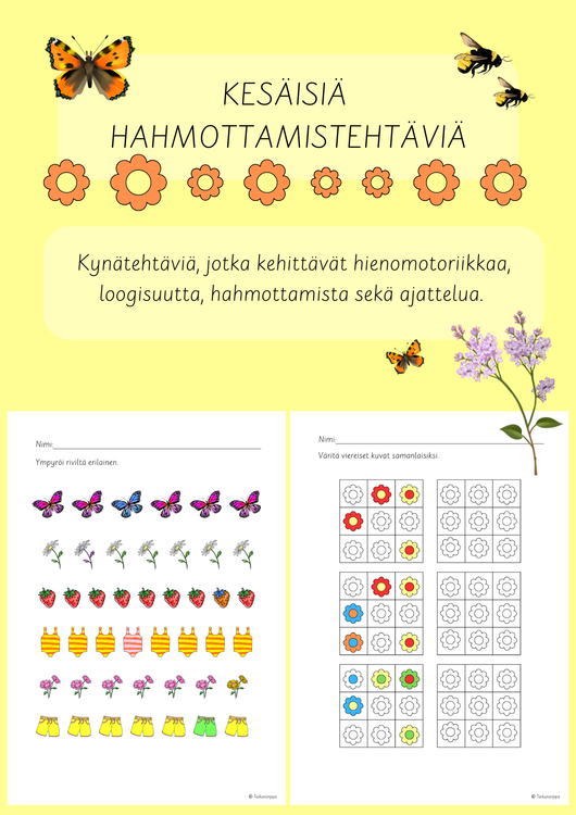 Kesäisiä hahmottamistehtäviä