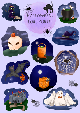 Halloween (31.10.) -lorukortit varhaiskasvatukseen ja alkuopetukseen