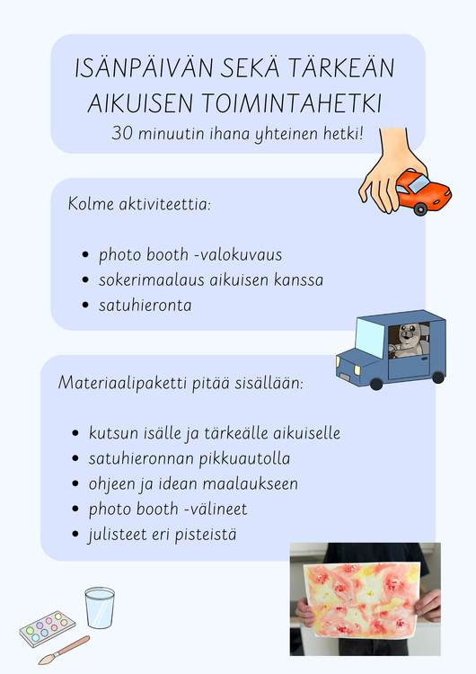 Isänpäivähetkeen (isänpäivää vietetään 8.11.2026)