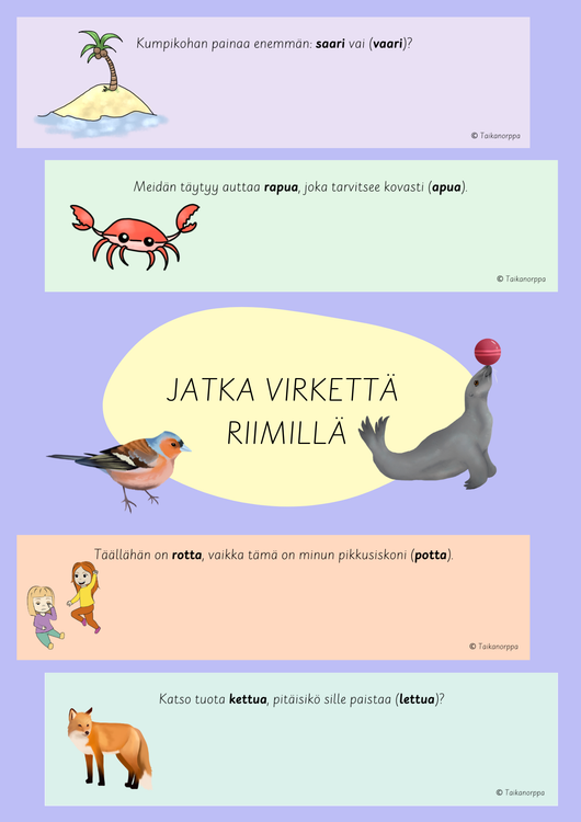 Jatka virkettä riimillä