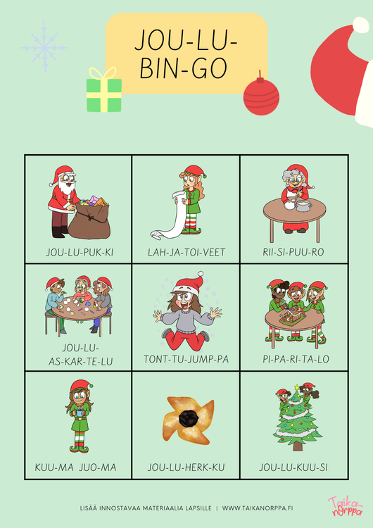 Joulubingo varhaiskasvatukseen, kotiin ja päiväkotiin