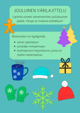 Jouluinen värilajittelu 