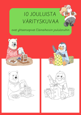 Jouluiset eläinvärityskuvat