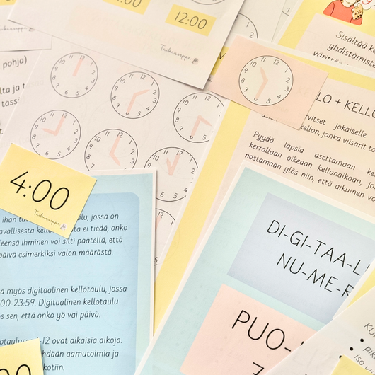 Kellonaikojen opettelu lasten kanssa