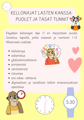 Kellonaikojen opettelu lasten kanssa