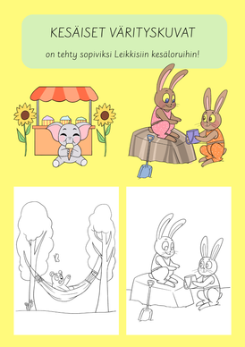 Kesäisiä värityskuvia