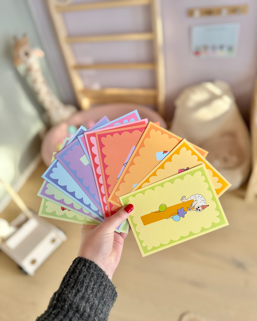 Ennakkomyynti: Fyysiset syntymäpäiväkortit vuosista 1-10