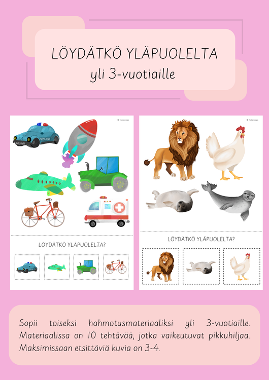 Löydätkö yläpuolelta (yli 3-vuotiaiden versio)