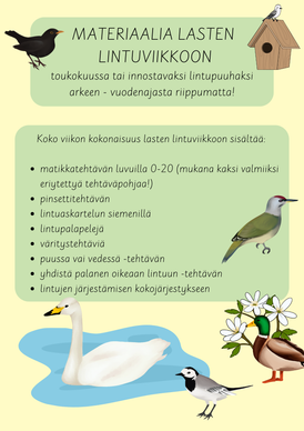 Materiaalia lasten lintuviikkoon 11.-17.5.2026