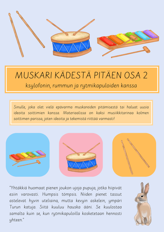 Muskari kädestä pitäen osa 2: ksylofoni, rytmikapulat ja rummut
