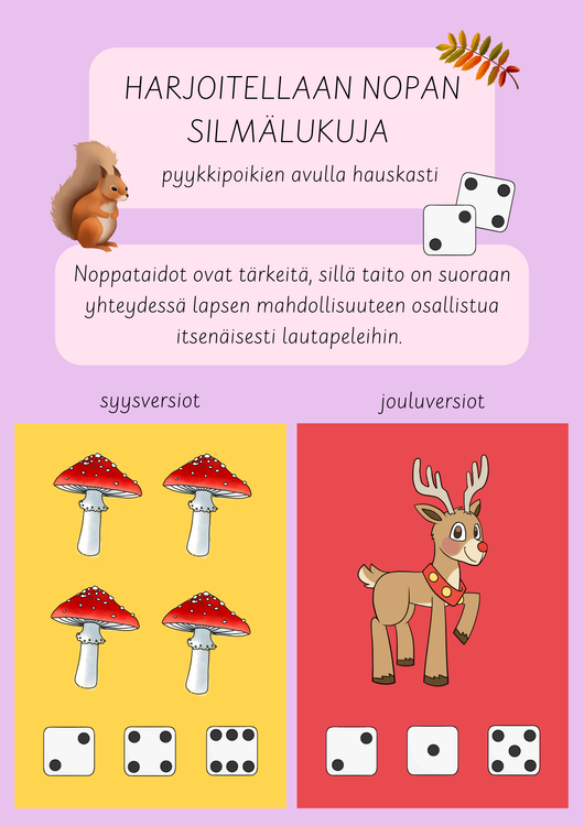 Yhdistä nopan silmäluku kuvaan