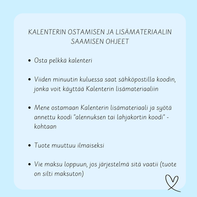 Kalenterin lisämateriaali 2025-2026 (kalenterin ostajille 0€)