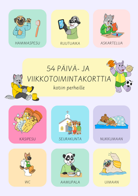 Päiväjärjestyskortit (perheille kotiin)