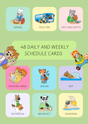 Daily schedule cards for home or day care