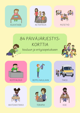 Päiväjärjestyskortit kouluun ja erityisopetukseen