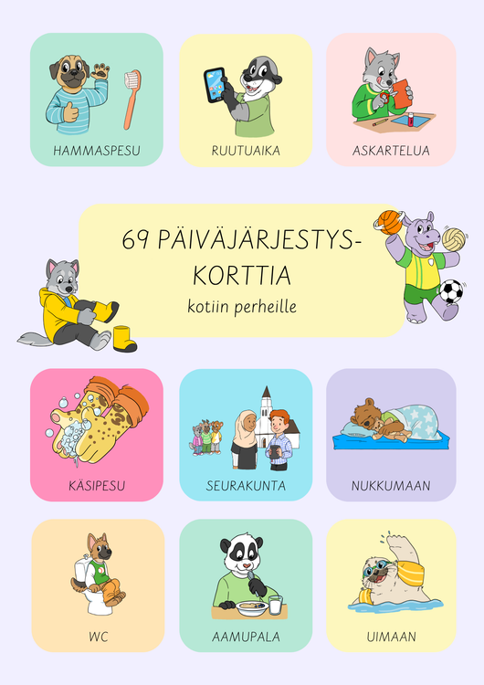 Päiväjärjestyskortit perheille kotiin (pdf)