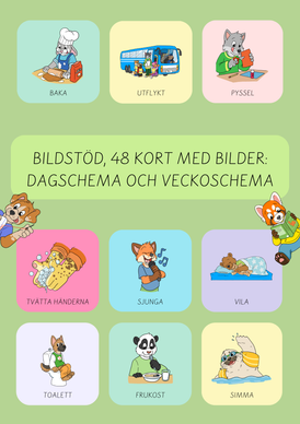 Bildstödsmaterial för småbarnspedagogik eller hem 