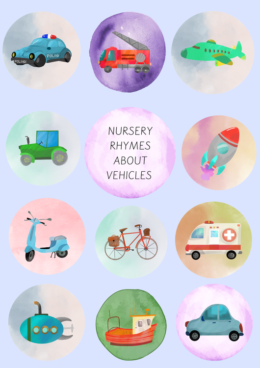 Nursery rhymes about vehicles part 1