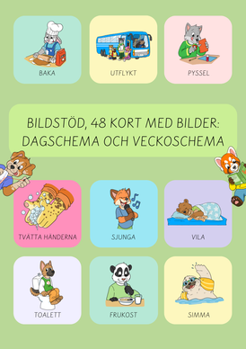 Bildstödsmaterial för småbarnspedagogik eller hem 