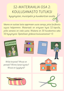S2-materiaalia osa 2: Opetellaan koulusanastoa 
