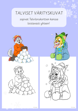 Talviset värityskuvat