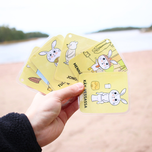 Toiminnanohjauskortit (ja kuvatuki) pupun kanssa 