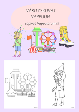 Vappuun värityskuvia