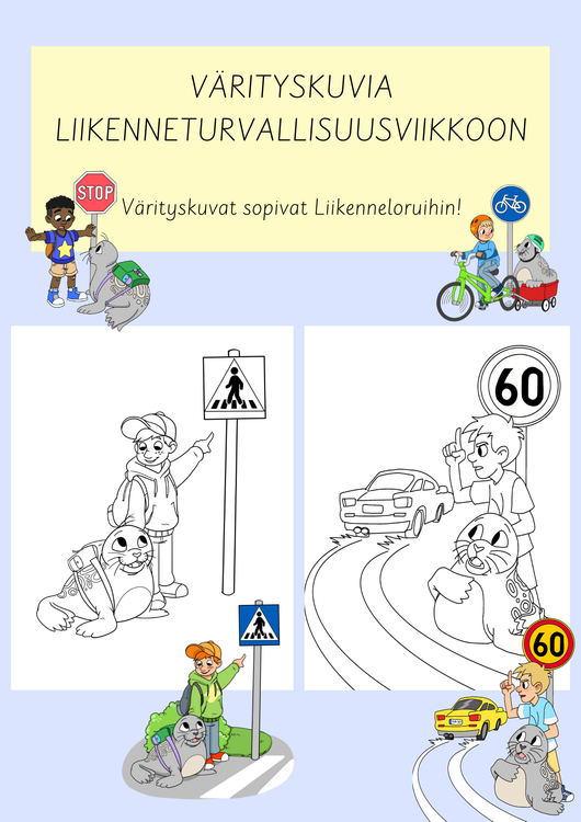 Värityskuvia liikenneturvallisuusviikkoon 8.-12.9.2025