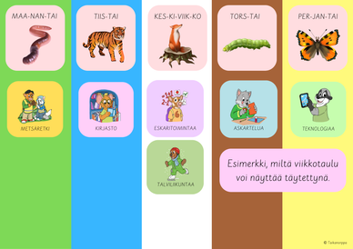 Viikkokalenteri arkipäiville 