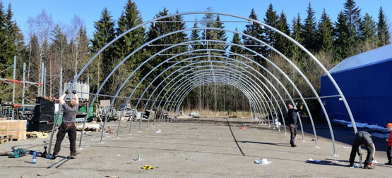 Kalustohalli Ranch 9,15m x 20m, korkeus 4,5m, 900g/m²