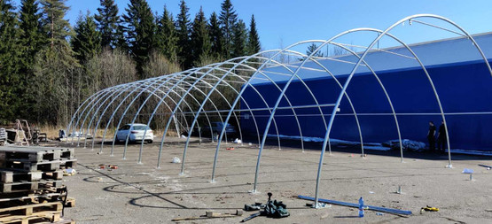 Kalustohalli Ranch 9,15m x 20m, korkeus 4,5m, 900g/m²